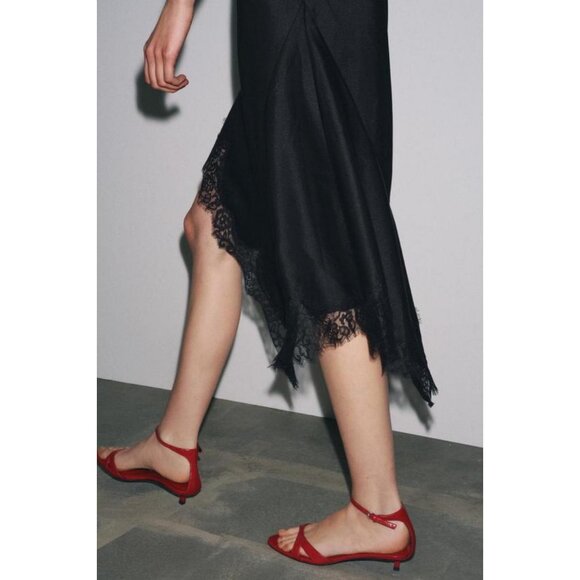 ZARA LEATHER ANKLE STRAP SANDALS - Picture 4 of 8